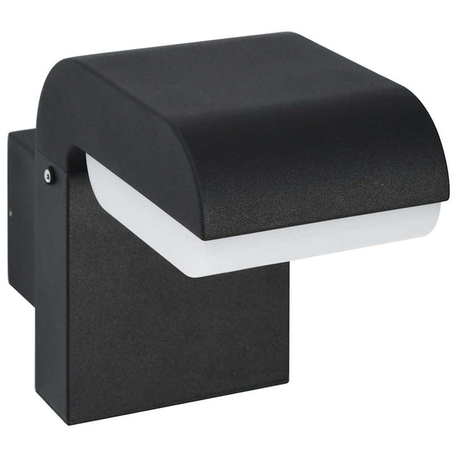 udendørs LED-væglampe 9 W oval sort