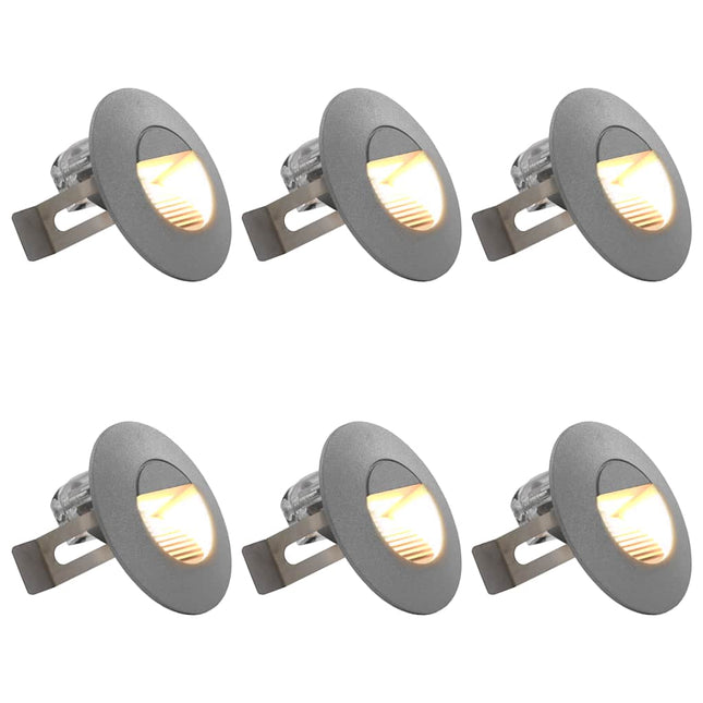 udendørs LED-væglamper 6 stk. 2 W rund sølvfarvet