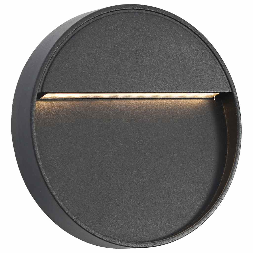 udendørs LED-væglamper 2 stk. 3 W rund sort