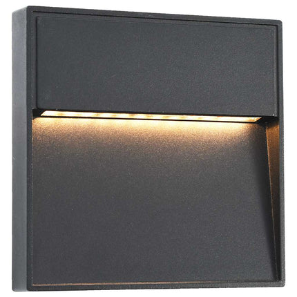udendørs LED-væglamper 2 stk. 3 W kvadratisk sort