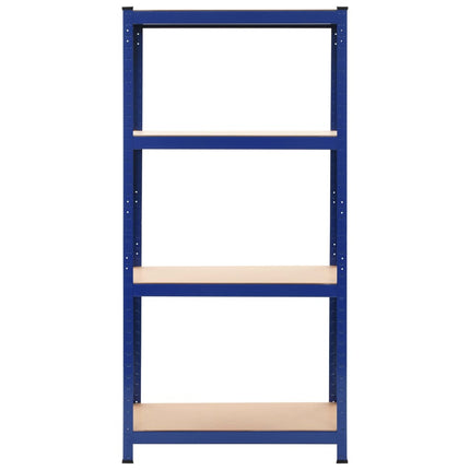 opbevaringsreoler 2 stk. 80x40x160 cm stål og MDF blå