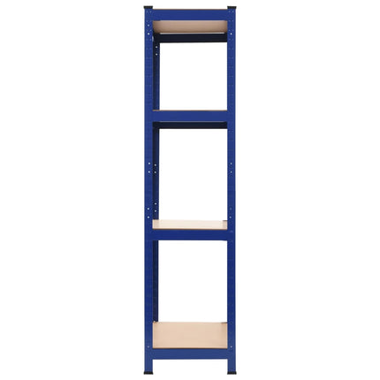 opbevaringsreoler 2 stk. 80x40x160 cm stål og MDF blå