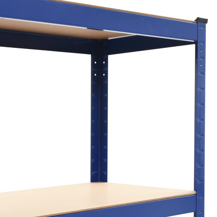 opbevaringsreoler 2 stk. 80x40x160 cm stål og MDF blå
