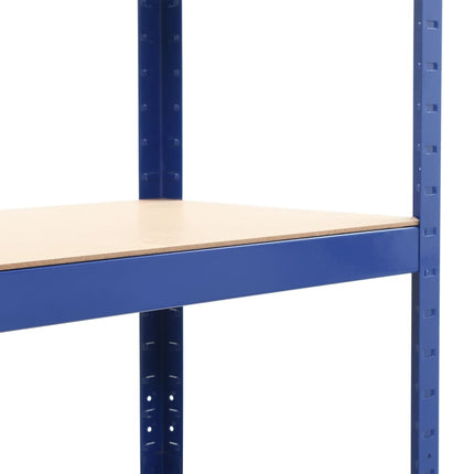 opbevaringsreoler 2 stk. 80x40x160 cm stål og MDF blå