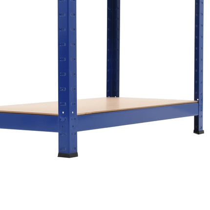 opbevaringsreoler 2 stk. 80x40x160 cm stål og MDF blå