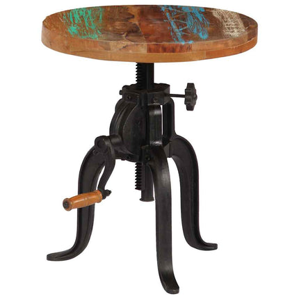 sidebord 45x(45-62) cm massivt genbrugstræ og støbejern