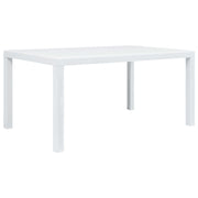 havebord hvid 150 x 90 x 72 cm plastik rattanlook