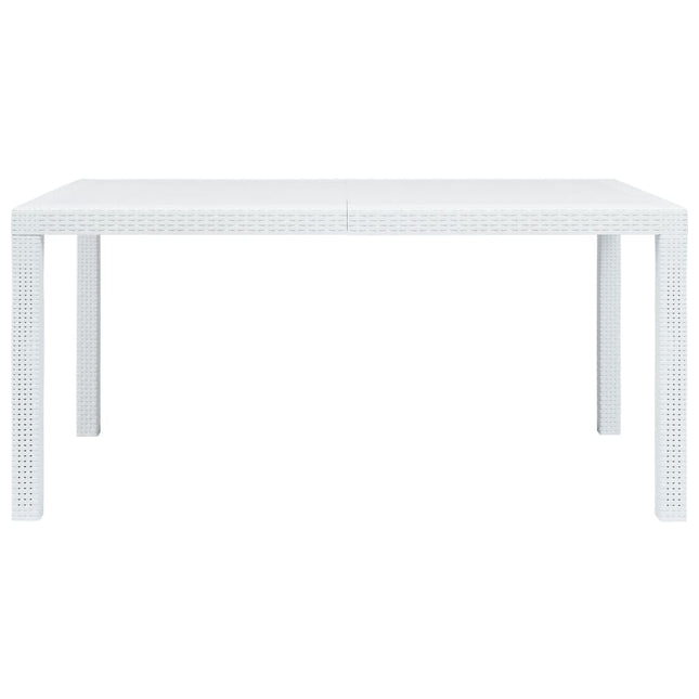 havebord hvid 150 x 90 x 72 cm plastik rattanlook