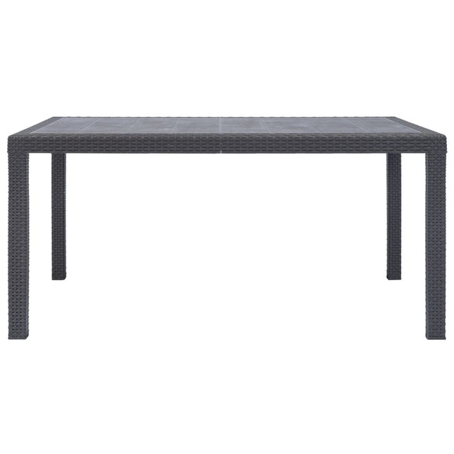 havebord 150 x 90 x 72 cm plastik rattanlook brun