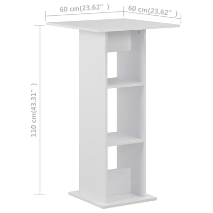 barbord 60x60x110 cm hvid