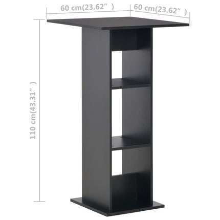 barbord 60x60x110 cm sort