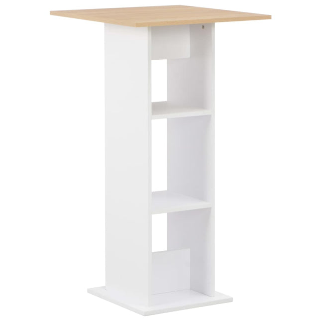 barbord 60x60x110 cm hvid og sonoma-eg
