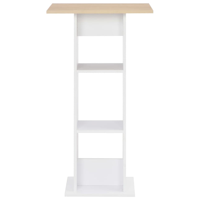 barbord 60x60x110 cm hvid og sonoma-eg