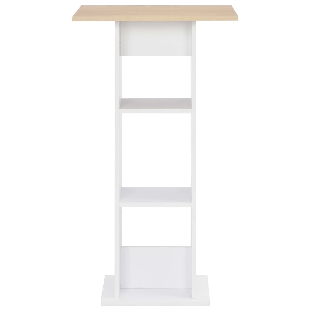 barbord 60x60x110 cm hvid og sonoma-eg