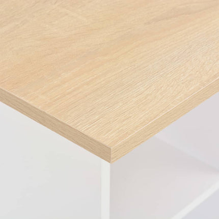 barbord 60x60x110 cm hvid og sonoma-eg