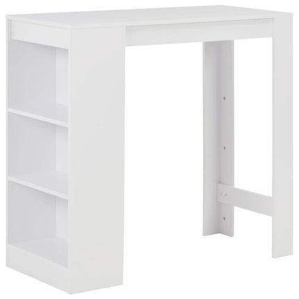 barbord med hylde 110x50x103 cm hvid