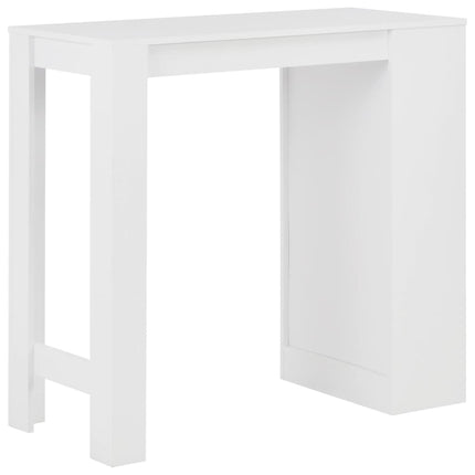 barbord med hylde 110x50x103 cm hvid