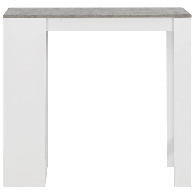barbord med hylde 110x50x103 cm hvid