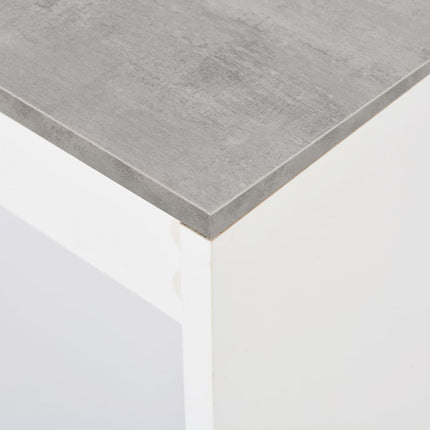 barbord med hylde 110x50x103 cm hvid