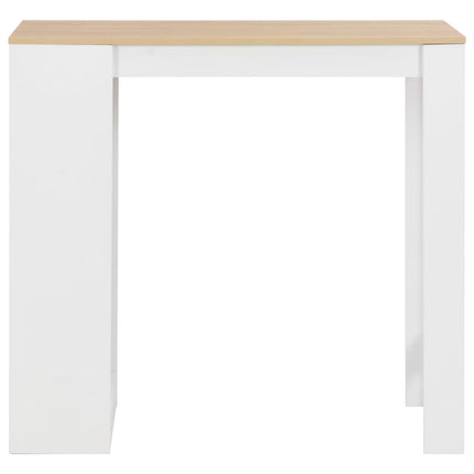 barbord med hylde 110x50x103 cm hvid