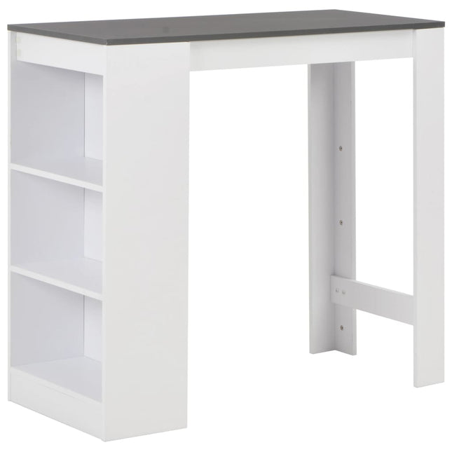 barbord med hylde 110x50x103 cm hvid