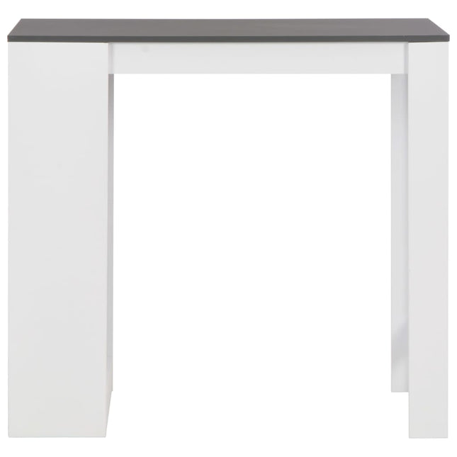 barbord med hylde 110x50x103 cm hvid