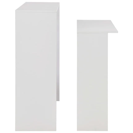 barbord med 2 bordplader 130x40x120 cm hvid