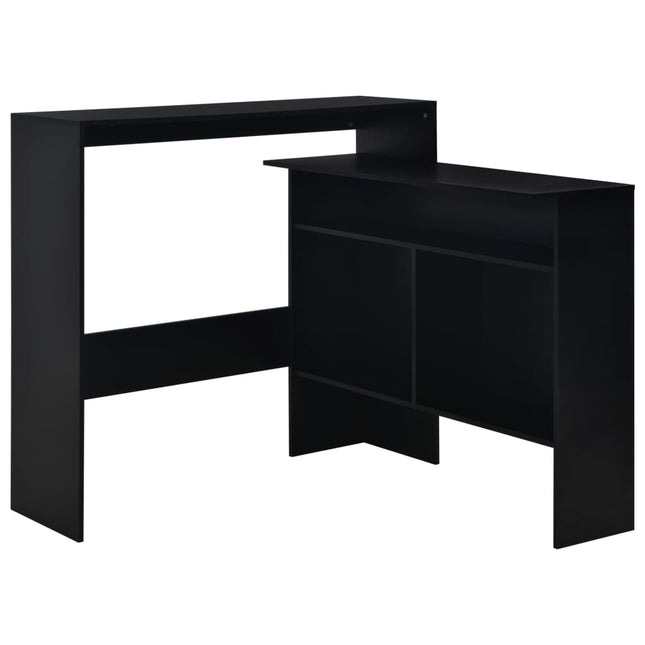 barbord med 2 bordplader 130x40x120 cm sort