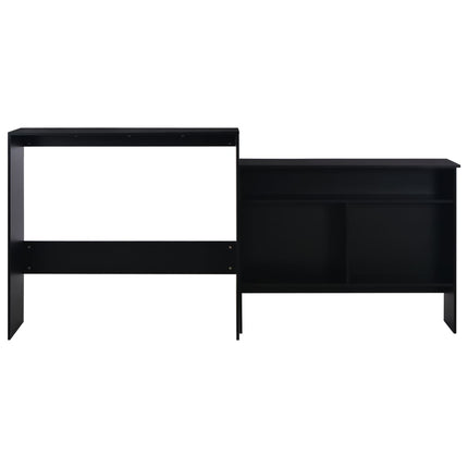 barbord med 2 bordplader 130x40x120 cm sort