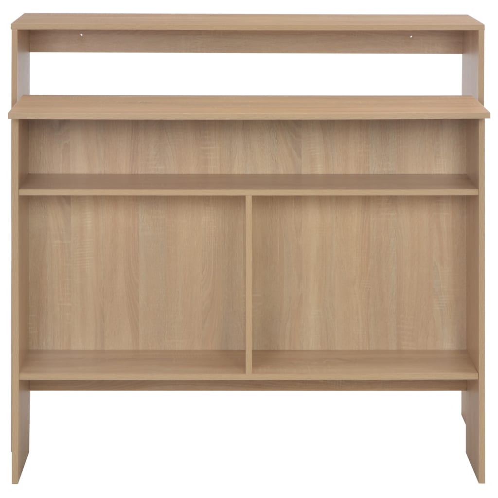 barbord med 2 bordplader 130x40x120 cm egetræsfarvet