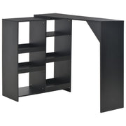 barbord med flytbar hylde 138x39x110 cm sort