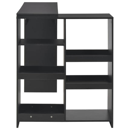barbord med flytbar hylde 138x39x110 cm sort