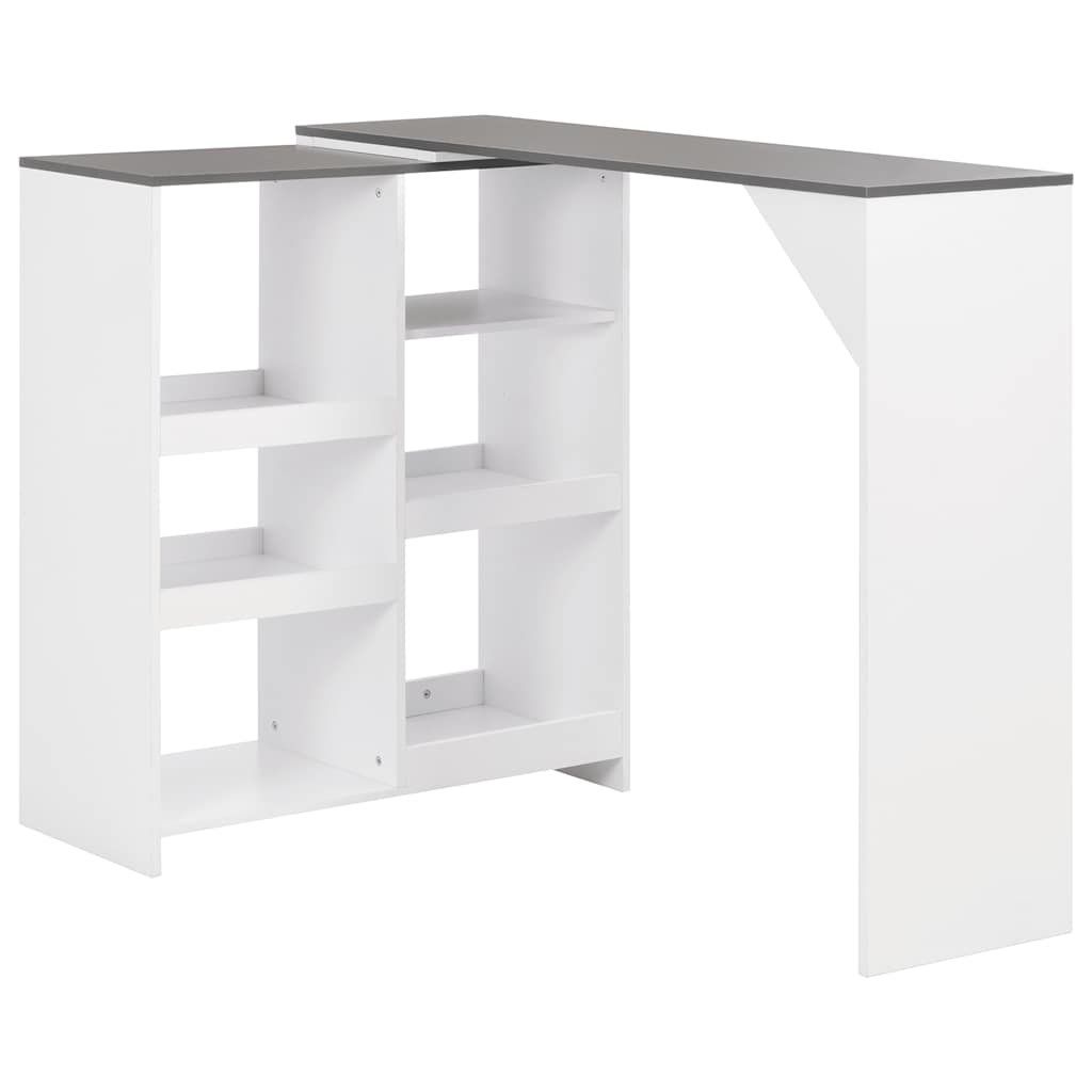 vidaXL barbord med flytbar hylde 138x39x110 cm hvid