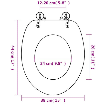 toiletsæder med låg 2 stk. søstjernedesign MDF