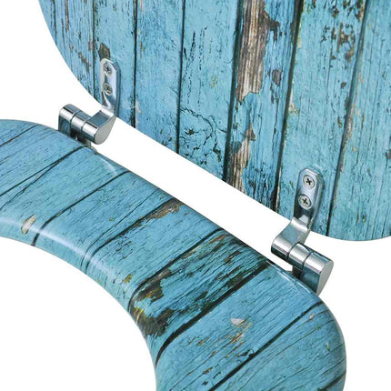 toiletsæder med låg 2 stk. gammelt trædesign MDF