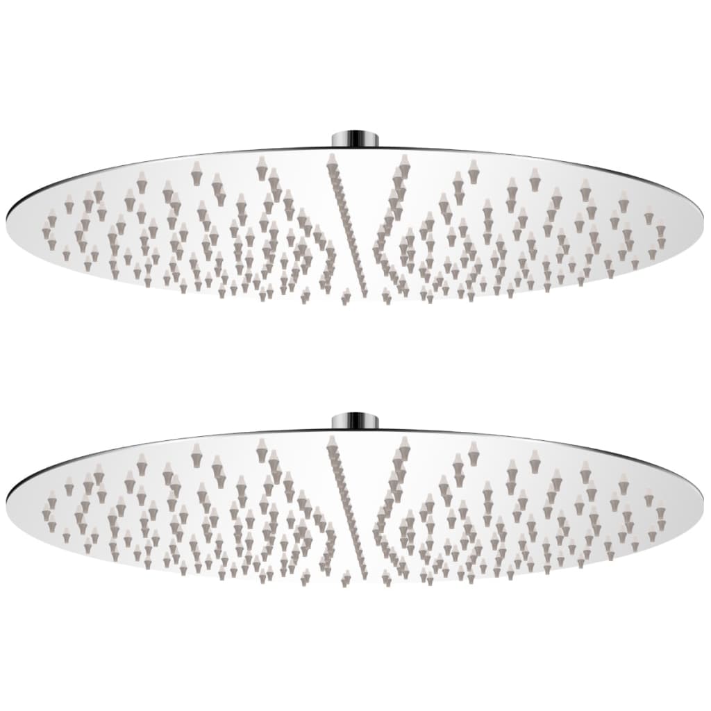 Brusehoveder med rainshower-funktion - 2 stk., rustfrit stål, Ø 40 cm