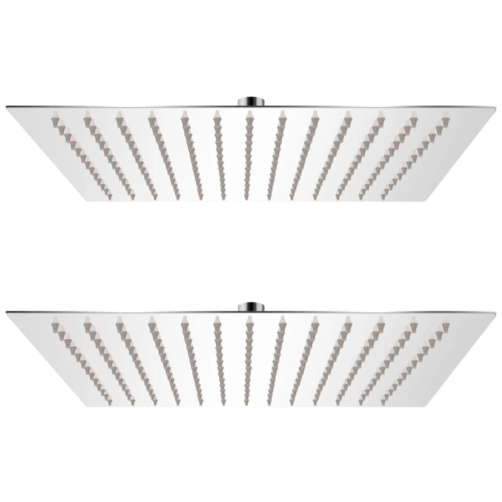 Brusehoved med rainshower-funktion - 2 stk., rustfrit stål, 25 × 25 cm