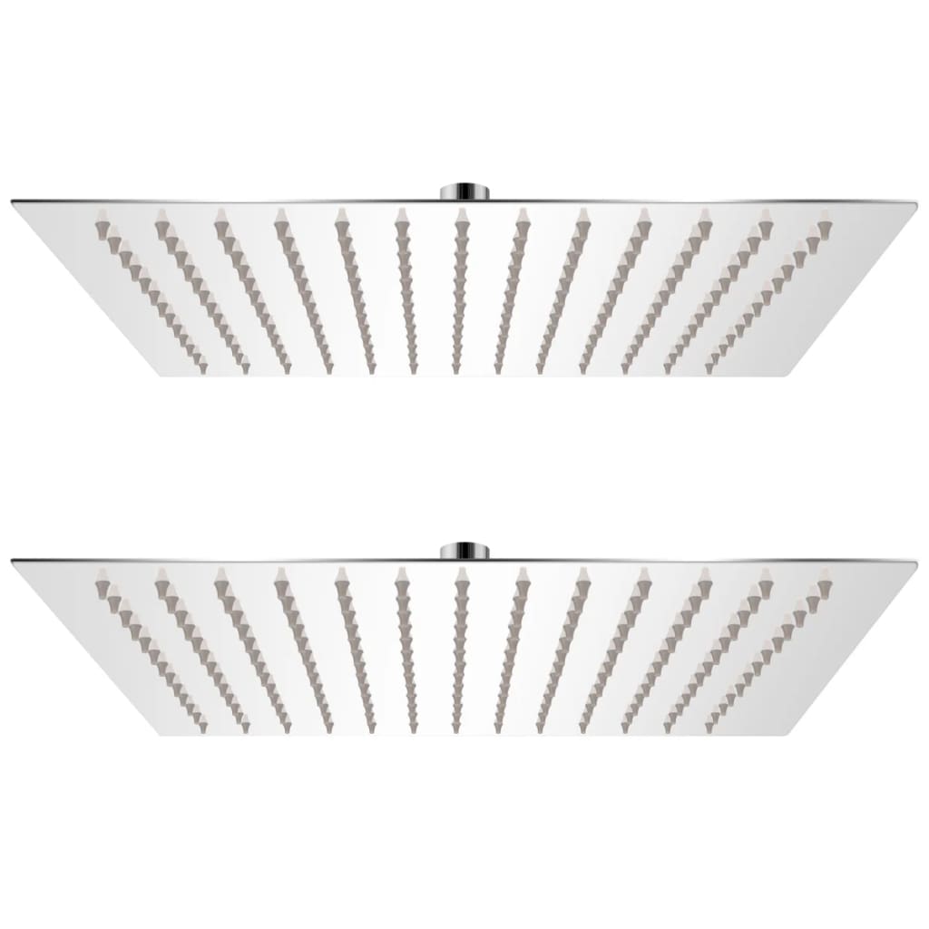 Brusehoved med rainshower-funktion - 2 stk., rustfrit stål, 30 × 30 cm