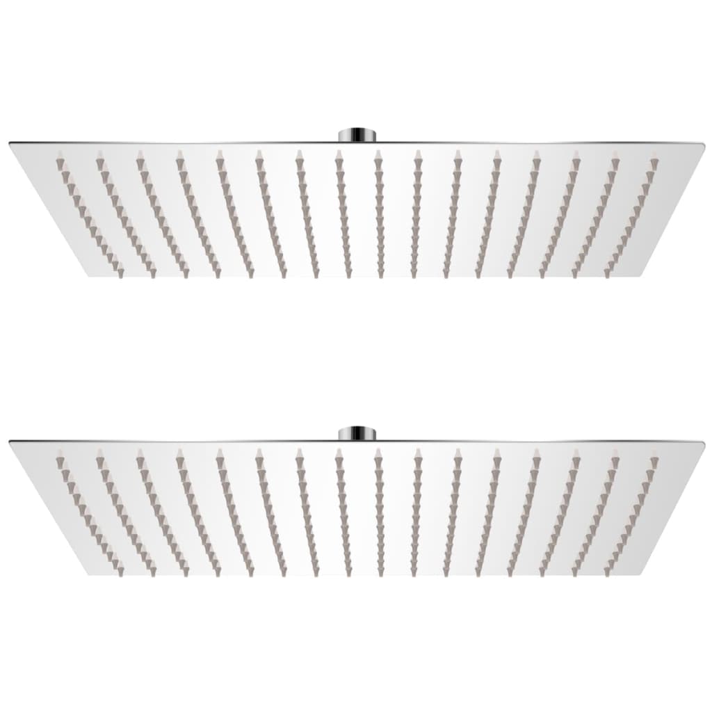 Rainshower brusehoveder - 2 stk. i rustfrit stål, 30 × 40 cm