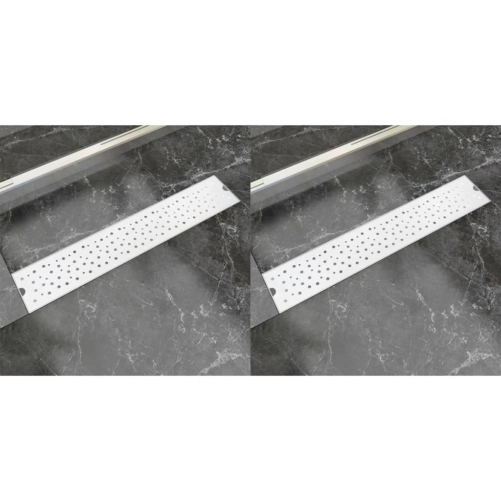lineære bruseafløb 2 stk. Bubble 630 x 140 mm rustfrit stål