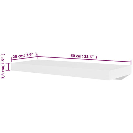 væghylder 4 stk. 60 cm hvid