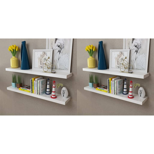 væghylder 4 stk. 100 cm hvid