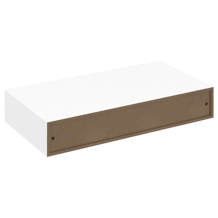 svævende væghylder med skuffer 2 stk. 48 cm hvid