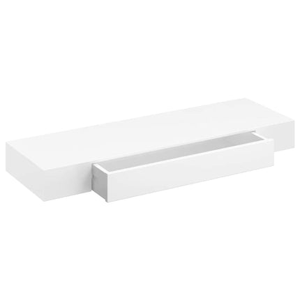 svævende væghylder med skuffer 2 stk. 80 cm hvid