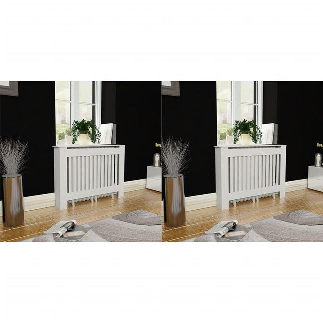 radiatorskjulere 2 stk. konstrueret træ 112 cm hvid