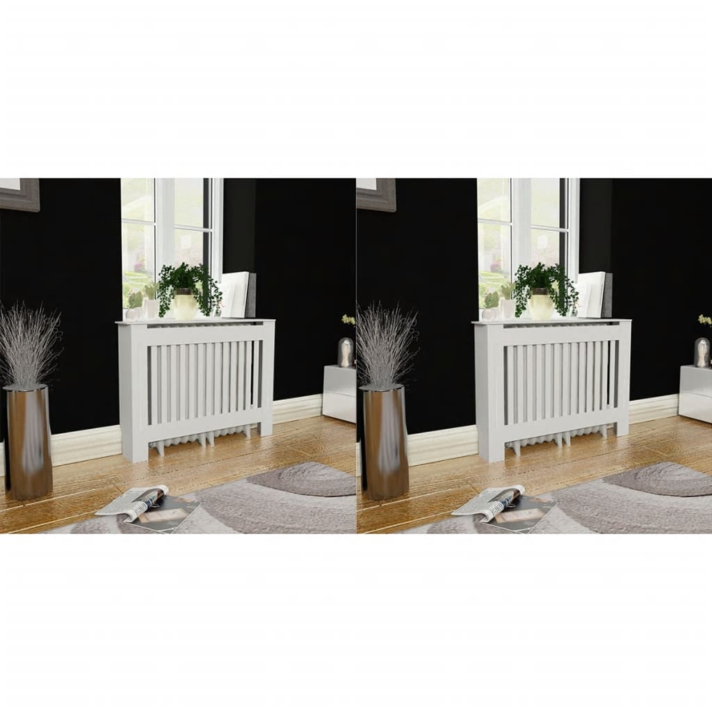 radiatorskjulere 2 stk. MDF 112 cm hvid