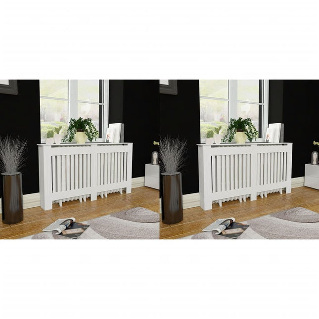 radiatorskjulere 2 stk. konstrueret træ 152 cm hvid