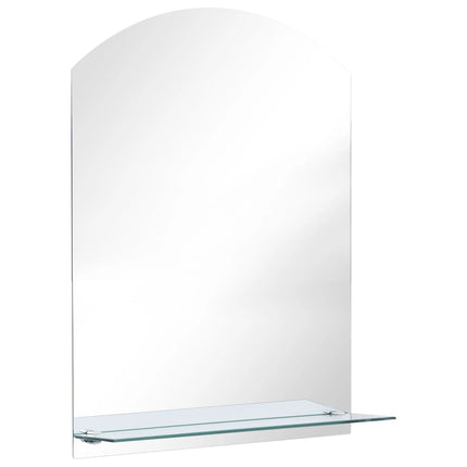 vægspejl med hylde 50x70 cm hærdet glas
