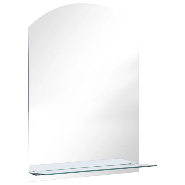 vægspejl med hylde 50x70 cm hærdet glas