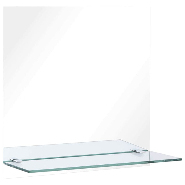 vægspejl med hylde 30x30 cm hærdet glas